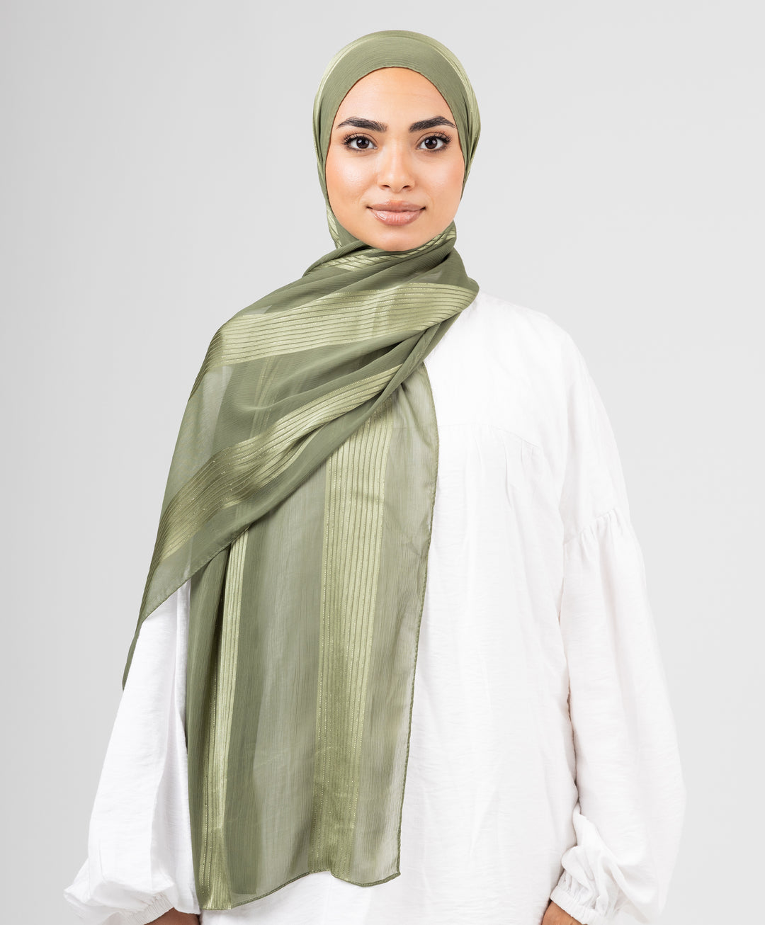 Glittery Crinkle Satin Chiffon Scarf