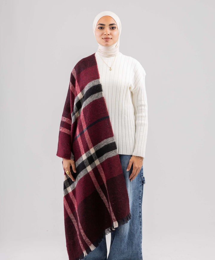 Plaid Winter Shawl