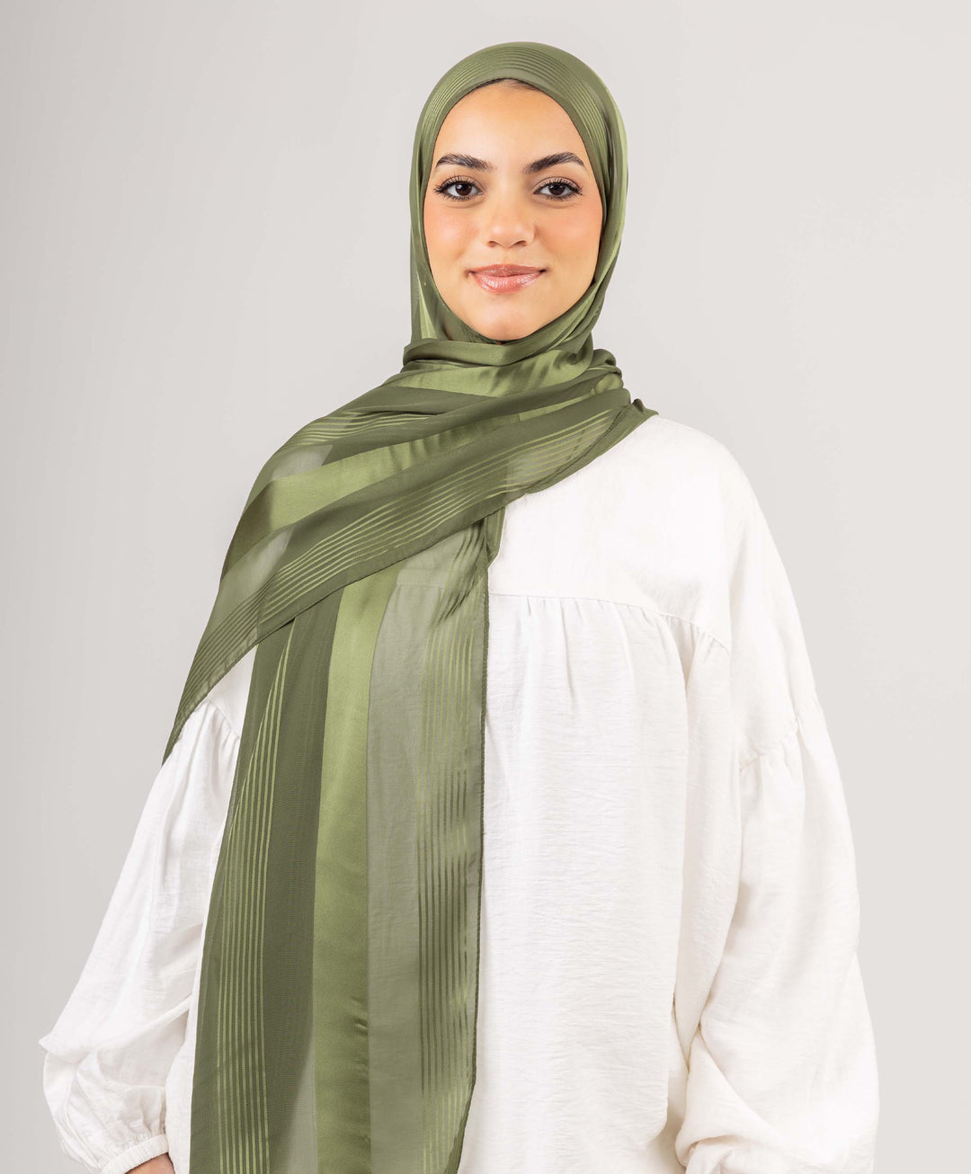 Stately Satin Chiffon Scarf