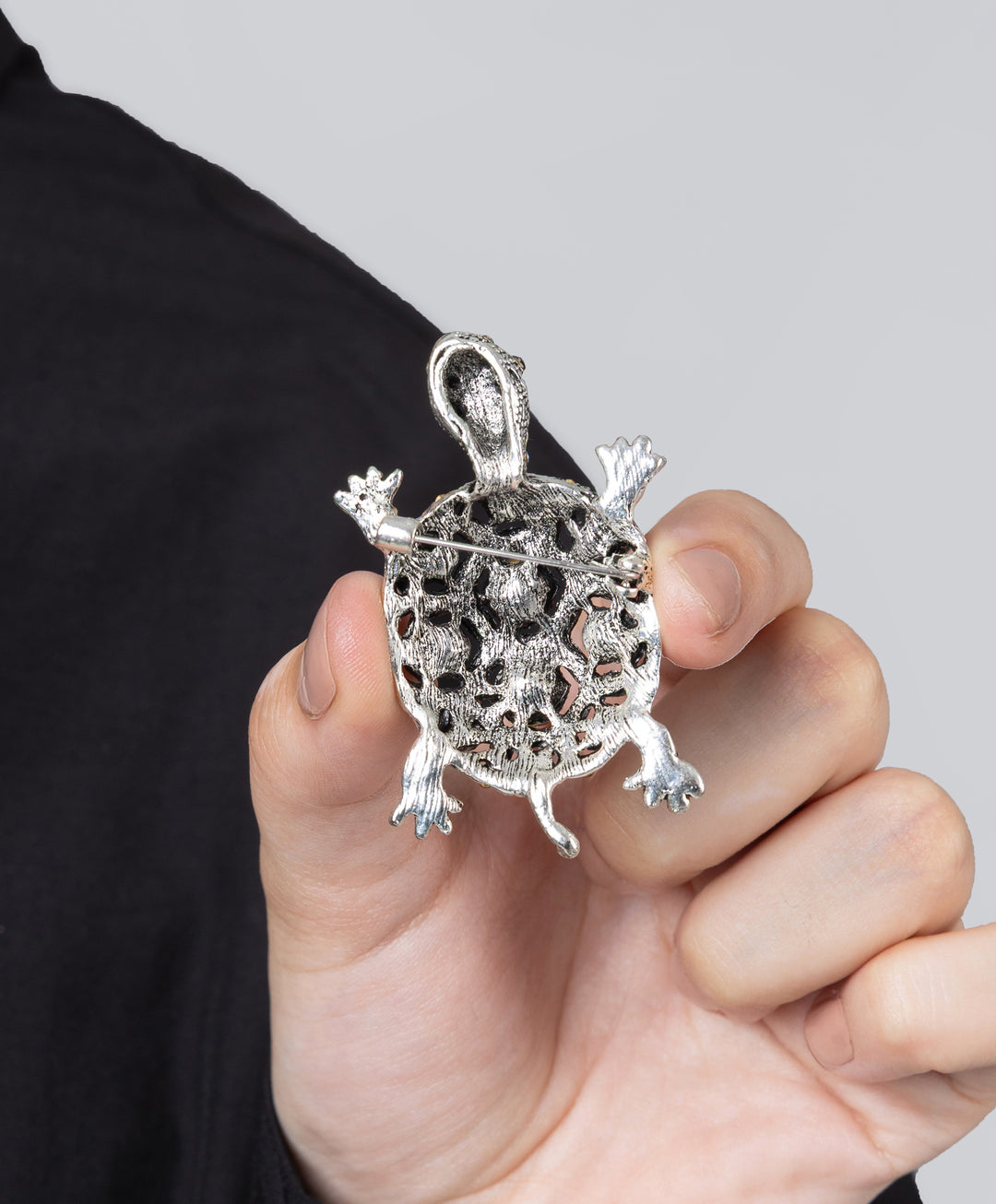 Jeweled Tortoise Brooch