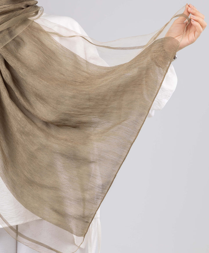 Silk Linen Zigzag Scarf