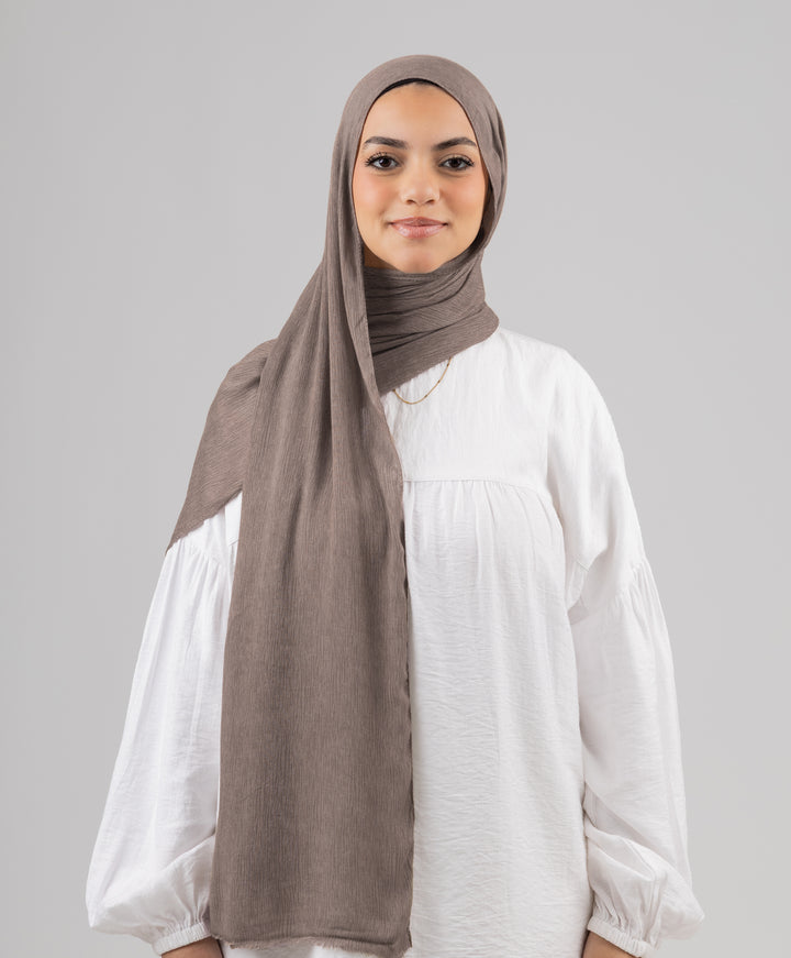 Foggy Marble Tassels Cotton Scarf