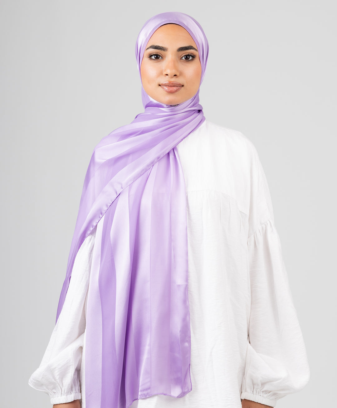 Abstract Satin Chiffon Scarf