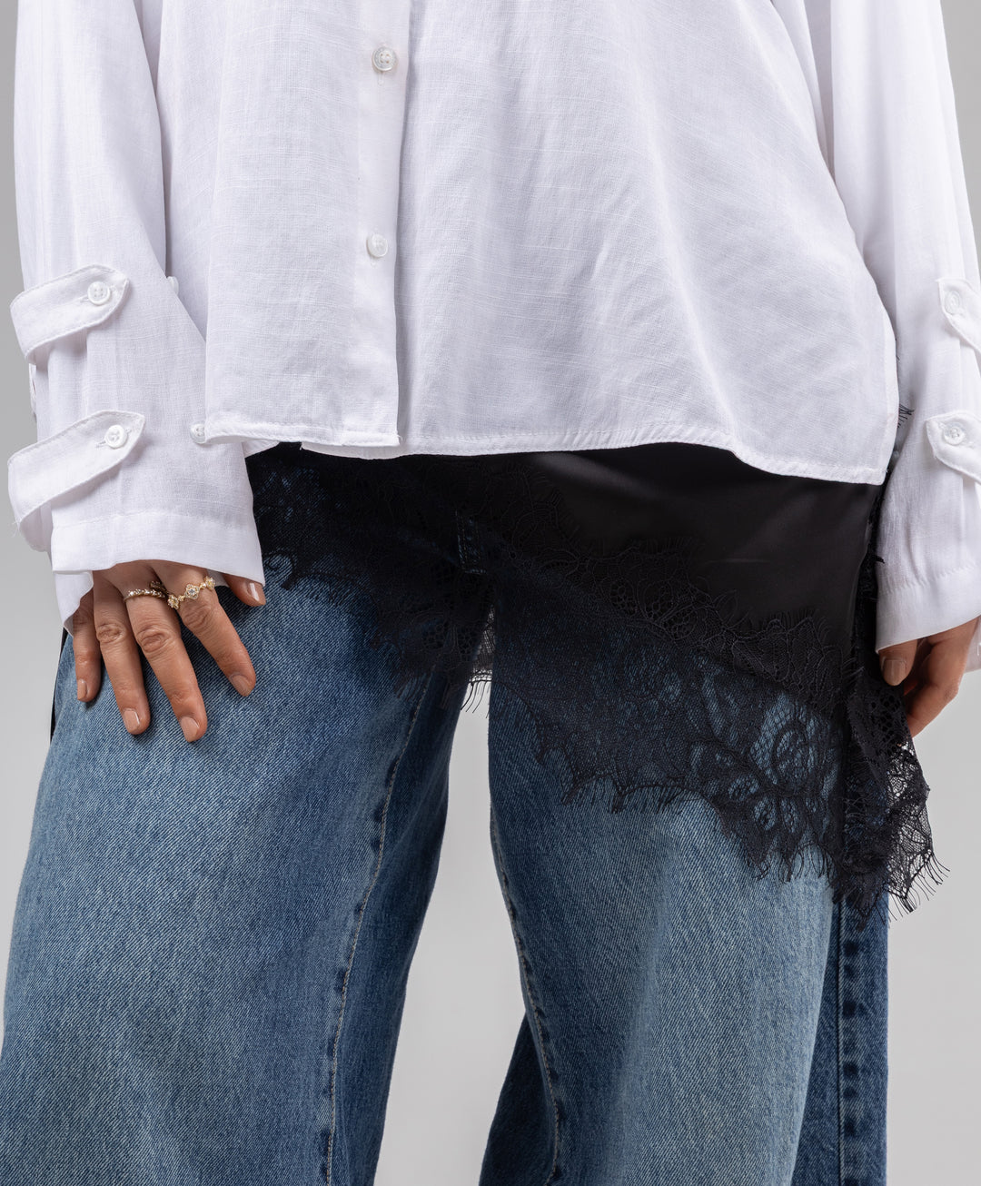 Satin Lace Skirt