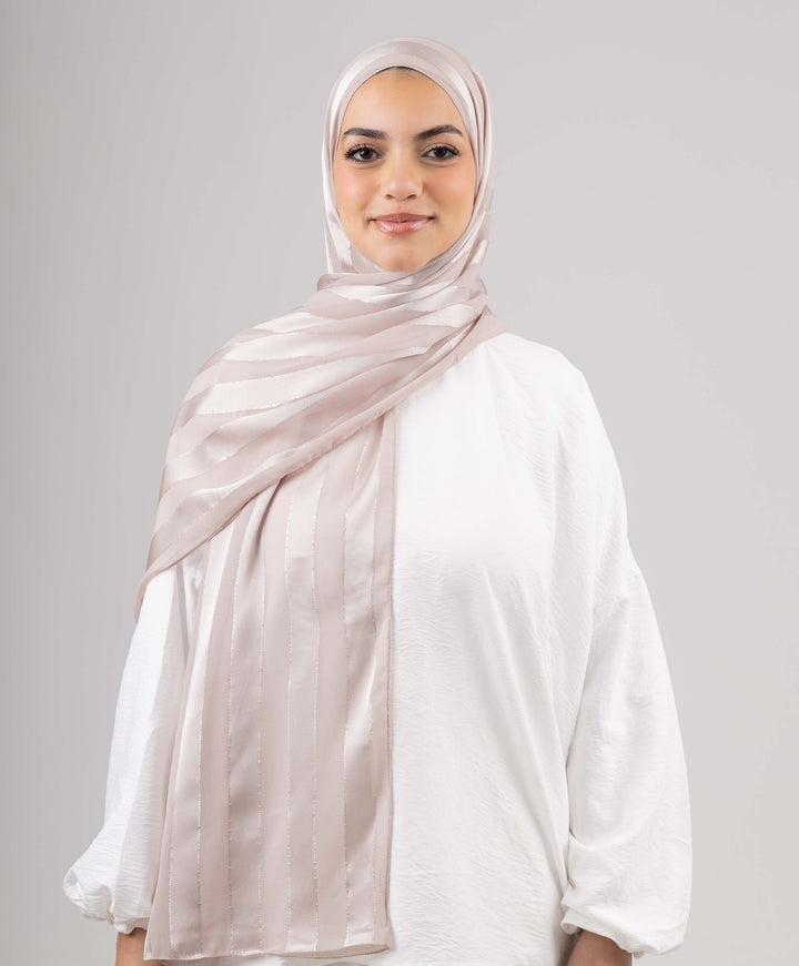 Striped Chiffon Scarf