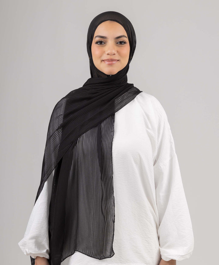 Lined Satin Chiffon Scarf