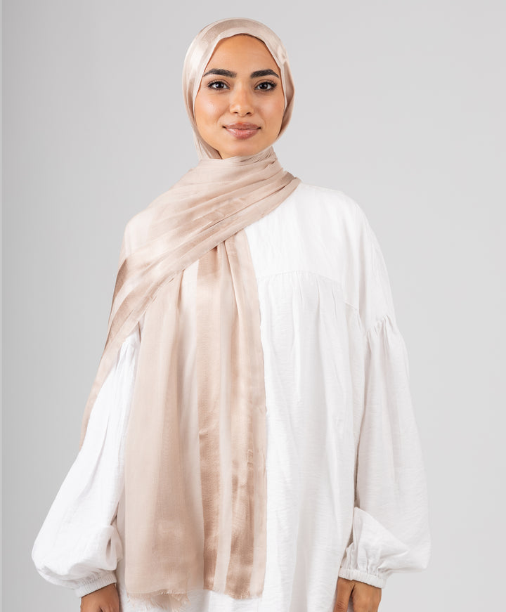 Glowy Satin Linen Scarf