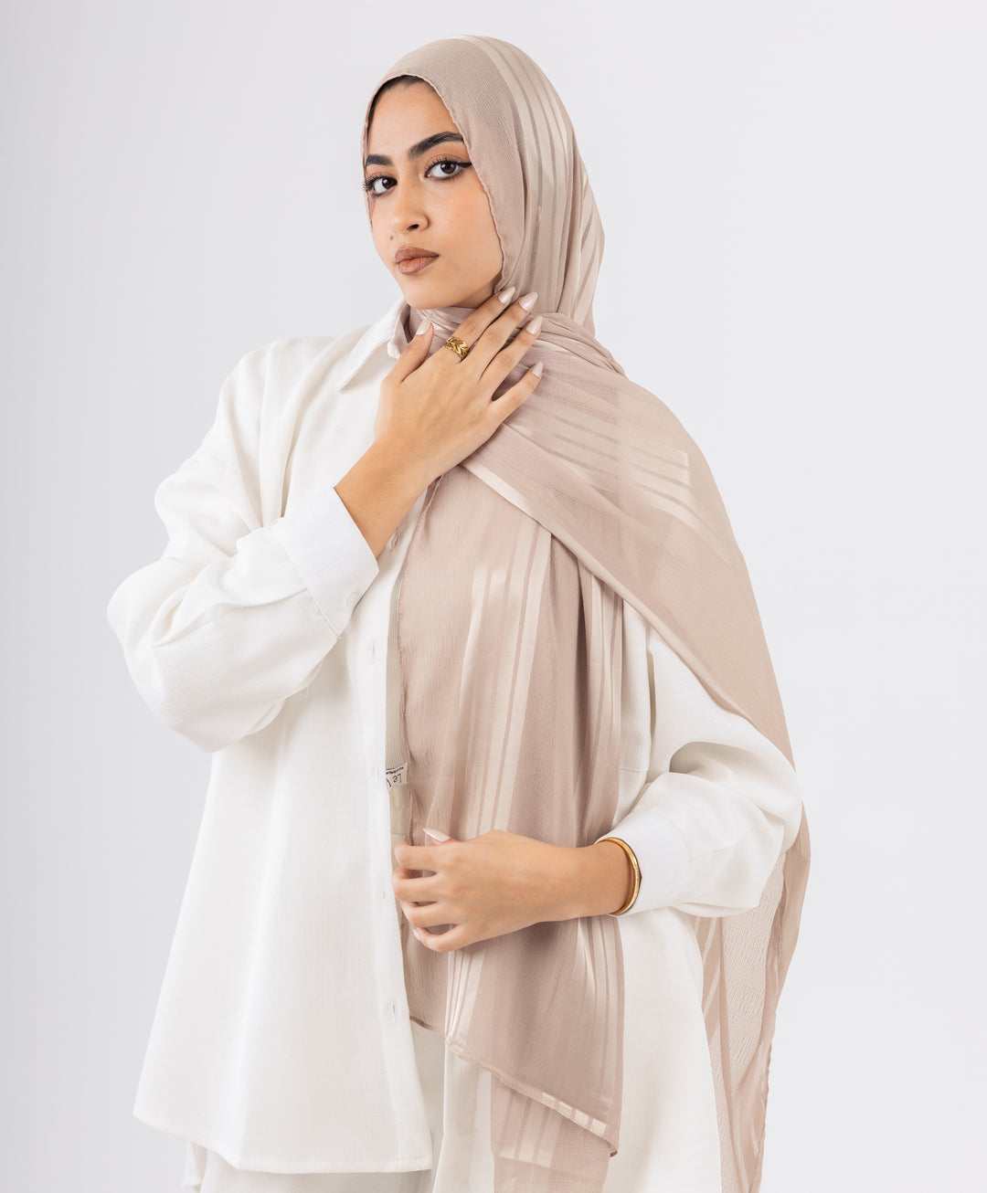 Crinkle Satin Chiffon Scarf