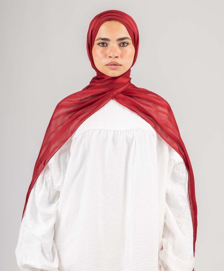 Dainty Satin Chiffon Scarf