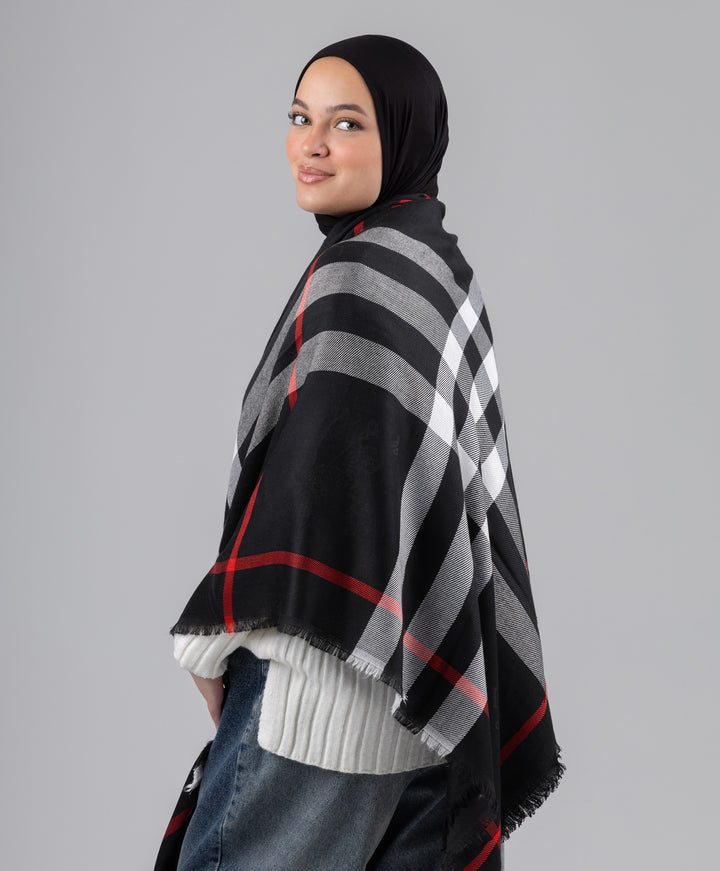 Black Plaid Shawl