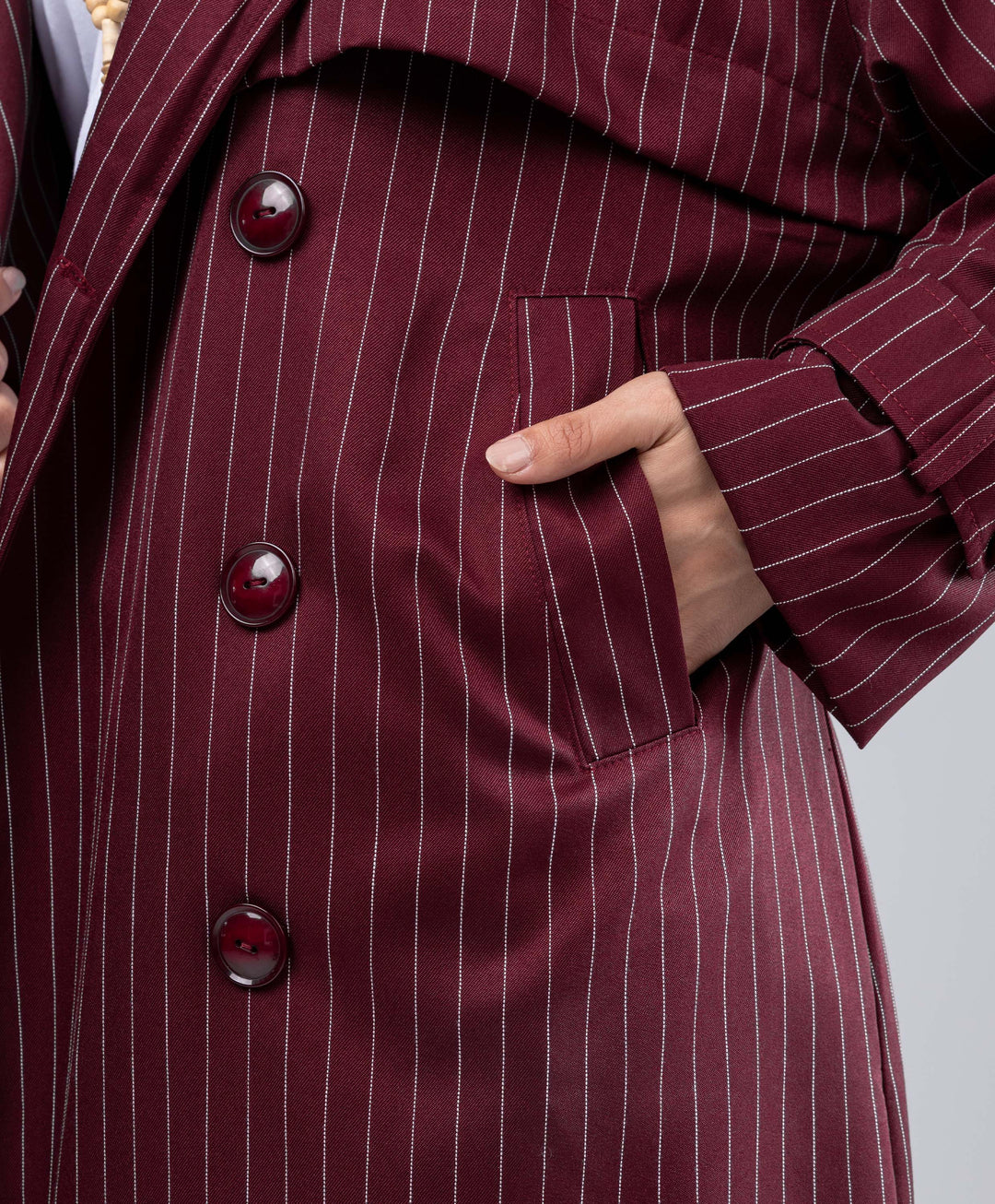 Striped Trench Coat