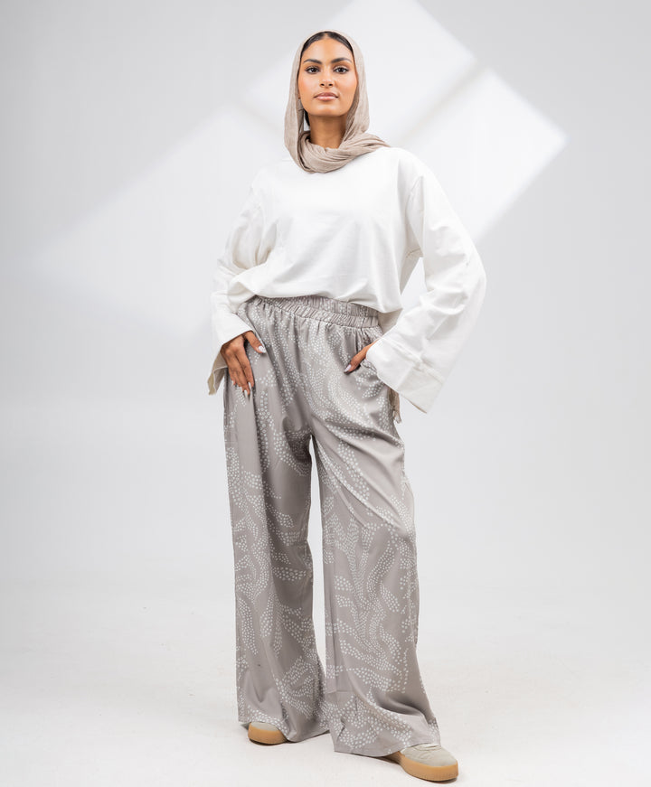 Printed Satin Pants