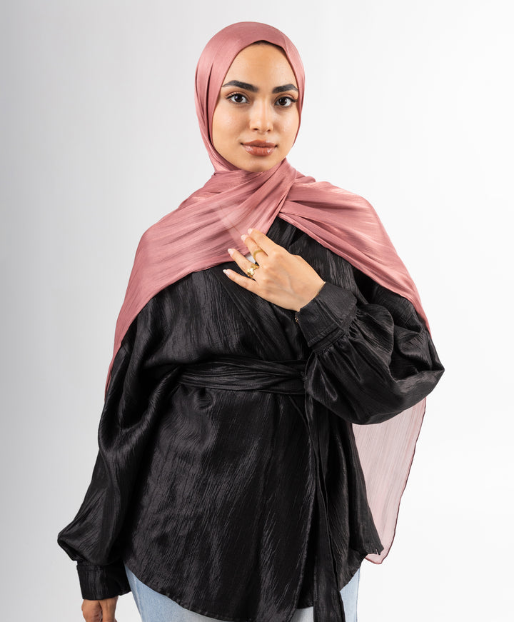 Organza Crinkle Satin Scarf