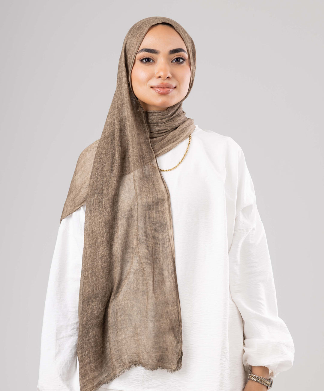 Fuzzy Linen Marble Scarf