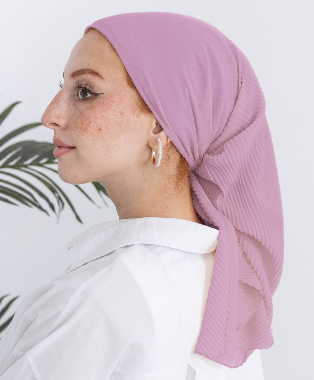Pleated Plain Square Scarf