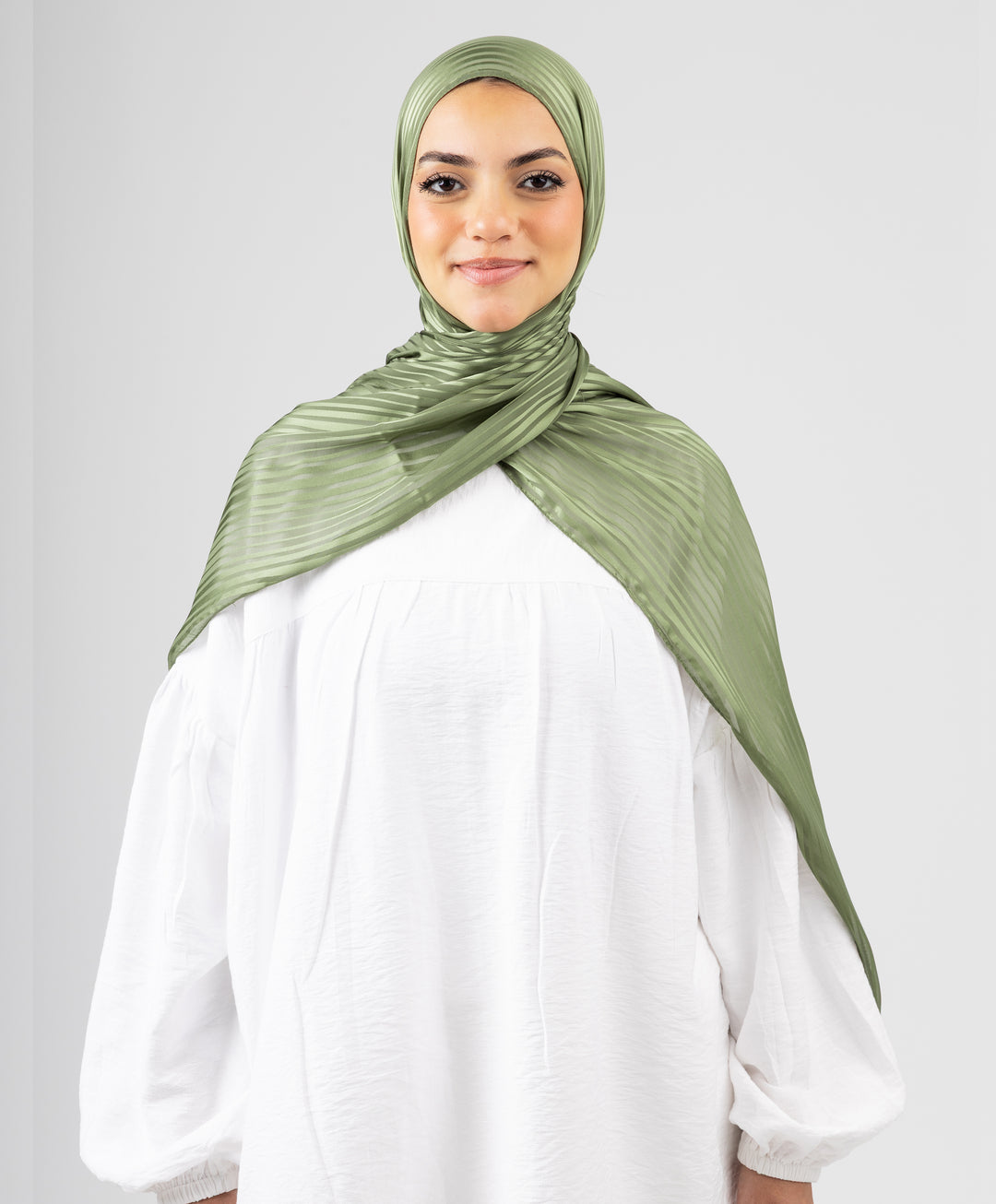 Linear Satin Chiffon Scarf