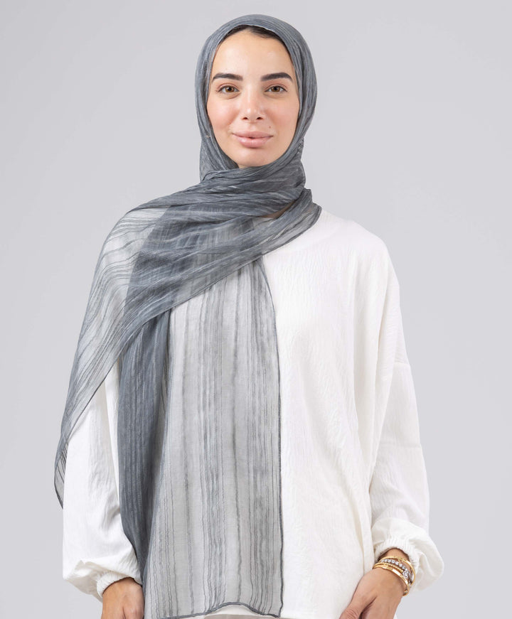 Gloss Silk Stripes Scarf