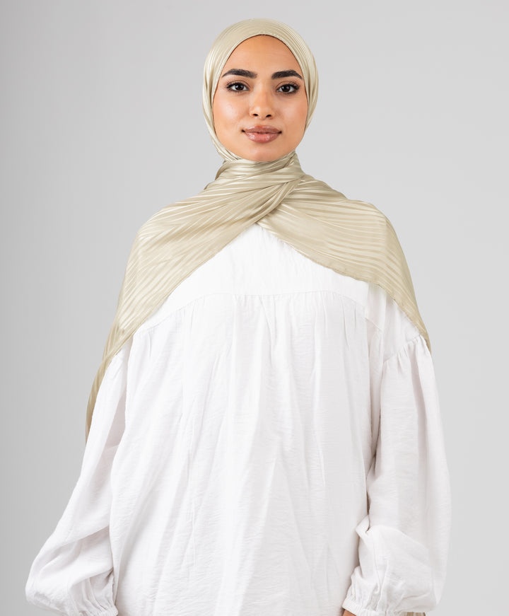 Linear Satin Chiffon Scarf