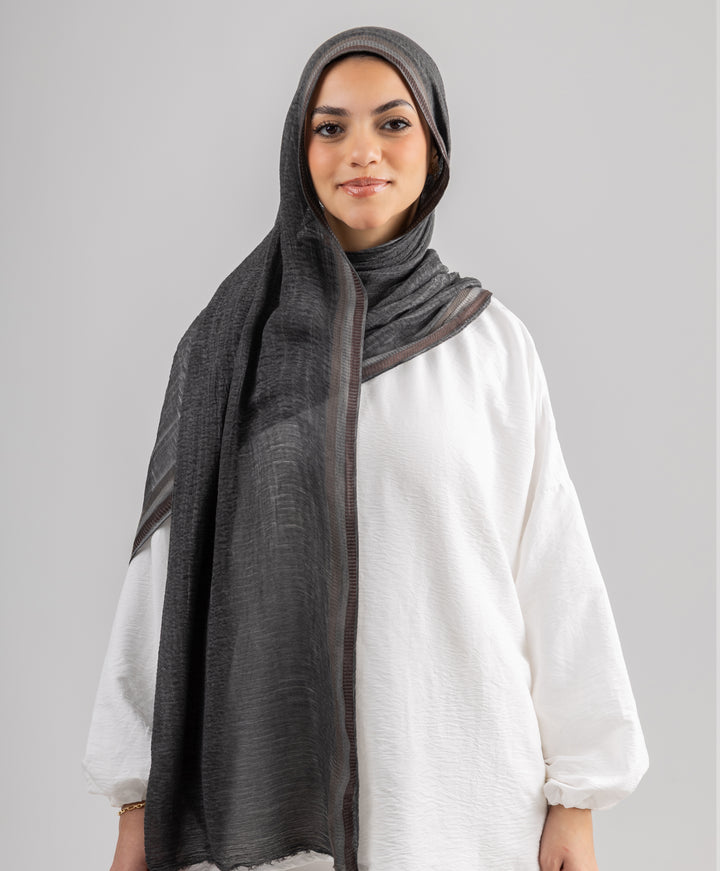 Lined Marble Linen Scarf