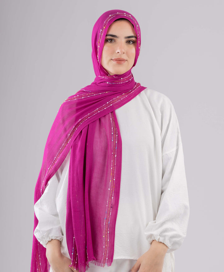 Embroidered Linen Scarf