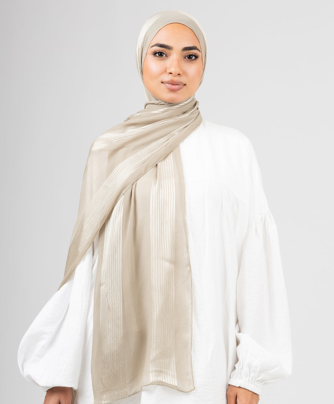 Glittery Crinkle Satin Chiffon Scarf