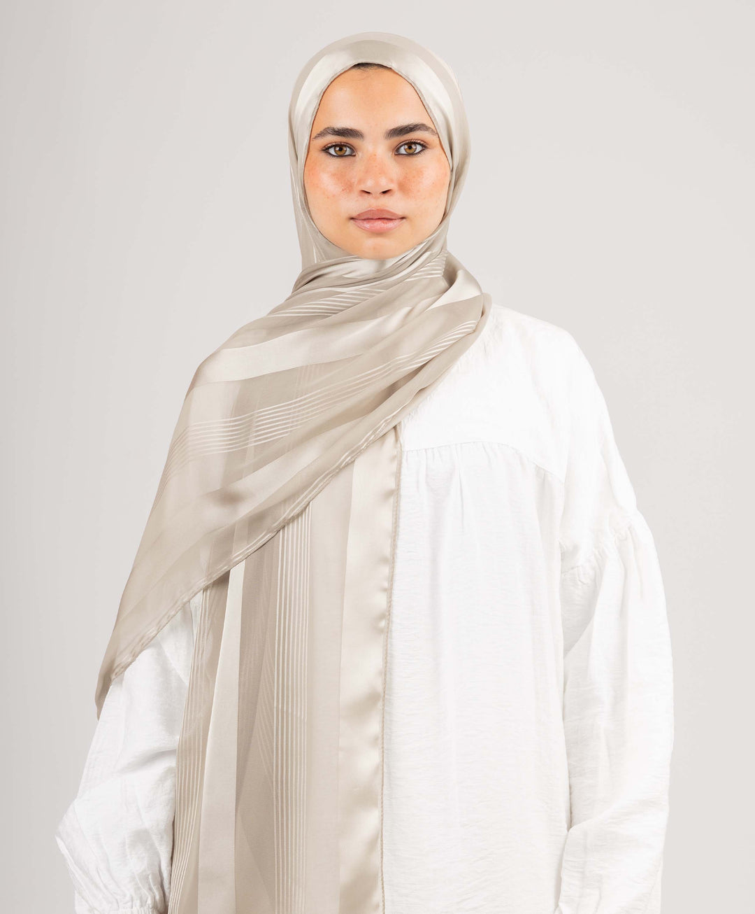 Stately Satin Chiffon Scarf