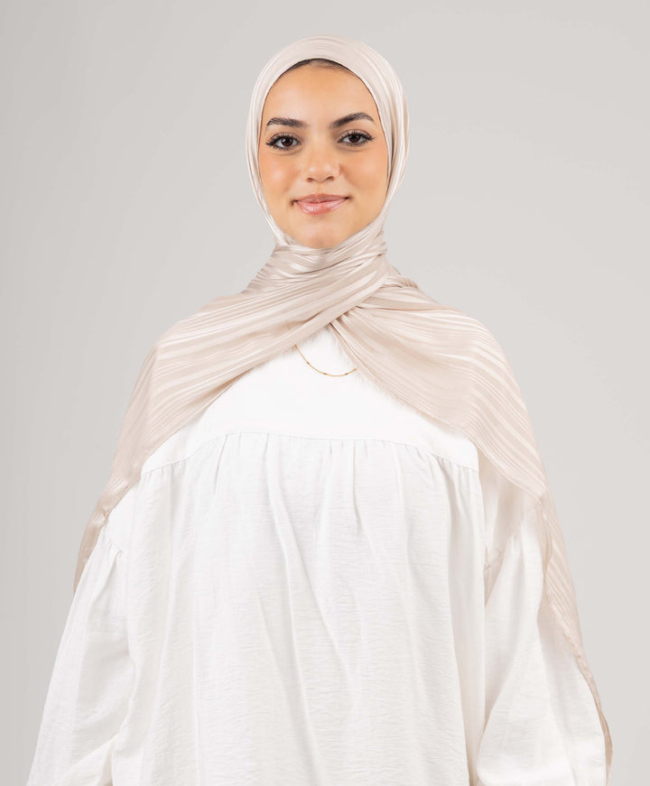 Striped Satin Chiffon Scarf