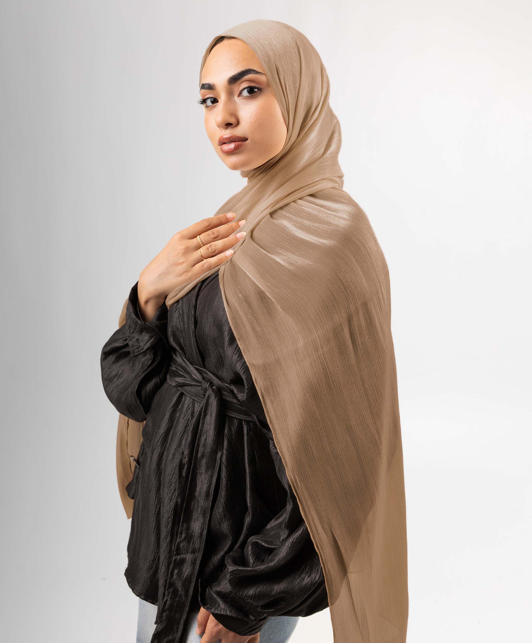 Organza Crinkle Satin Scarf