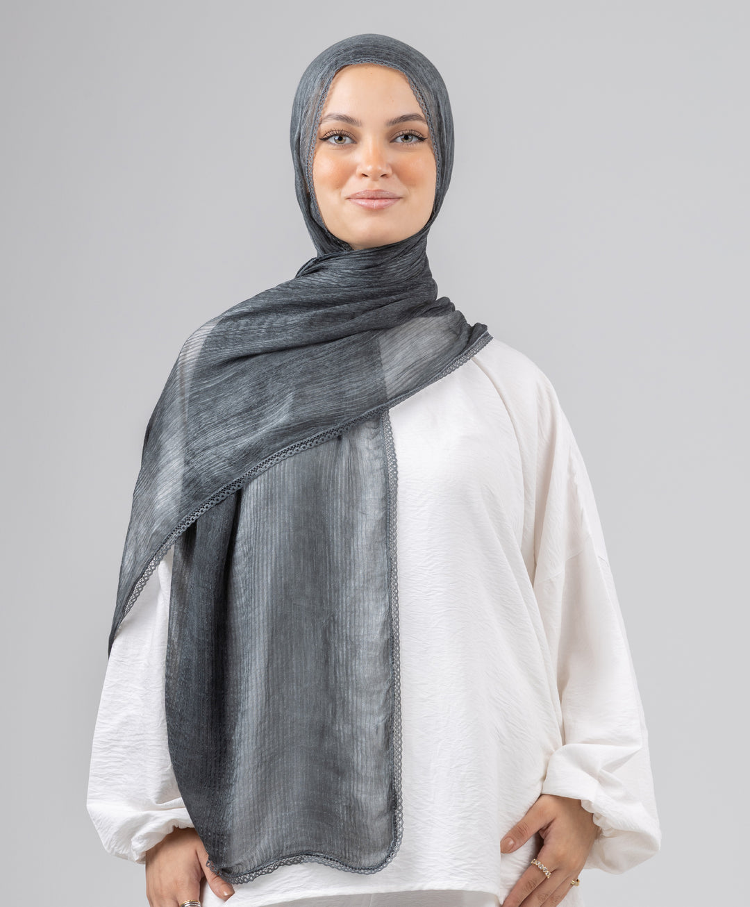 Lace Plain Cotton Scarf