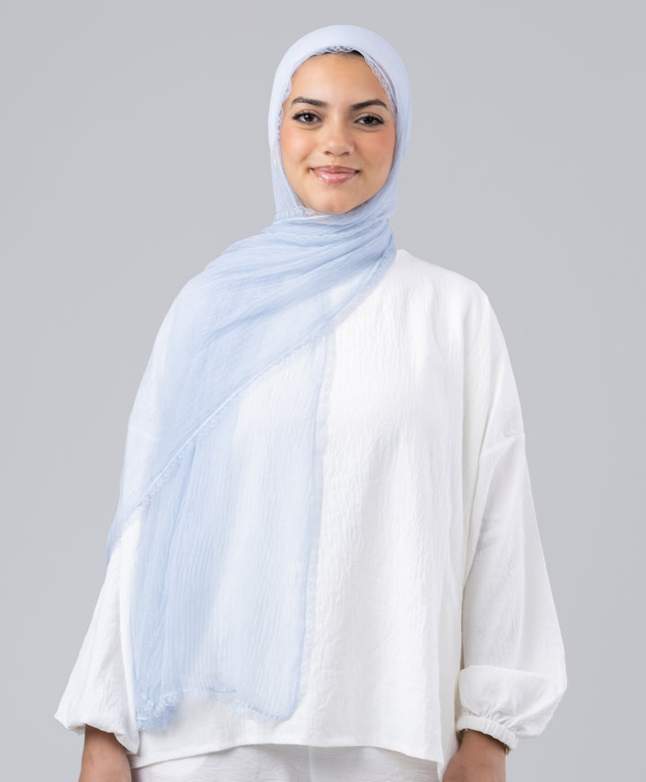 Lace Plain Crinkle Scarf
