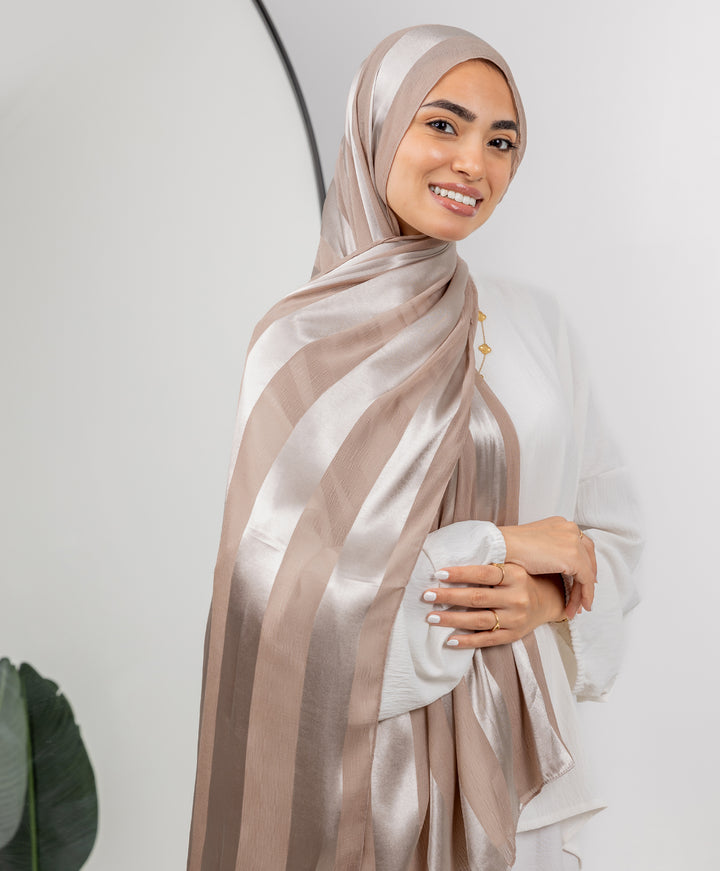 Crinkle Satin Chiffon Scarf