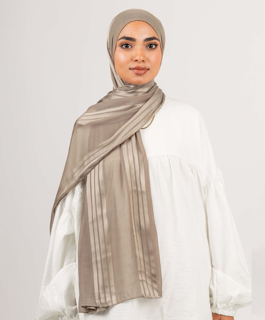 Crinkle Satin Chiffon Scarf