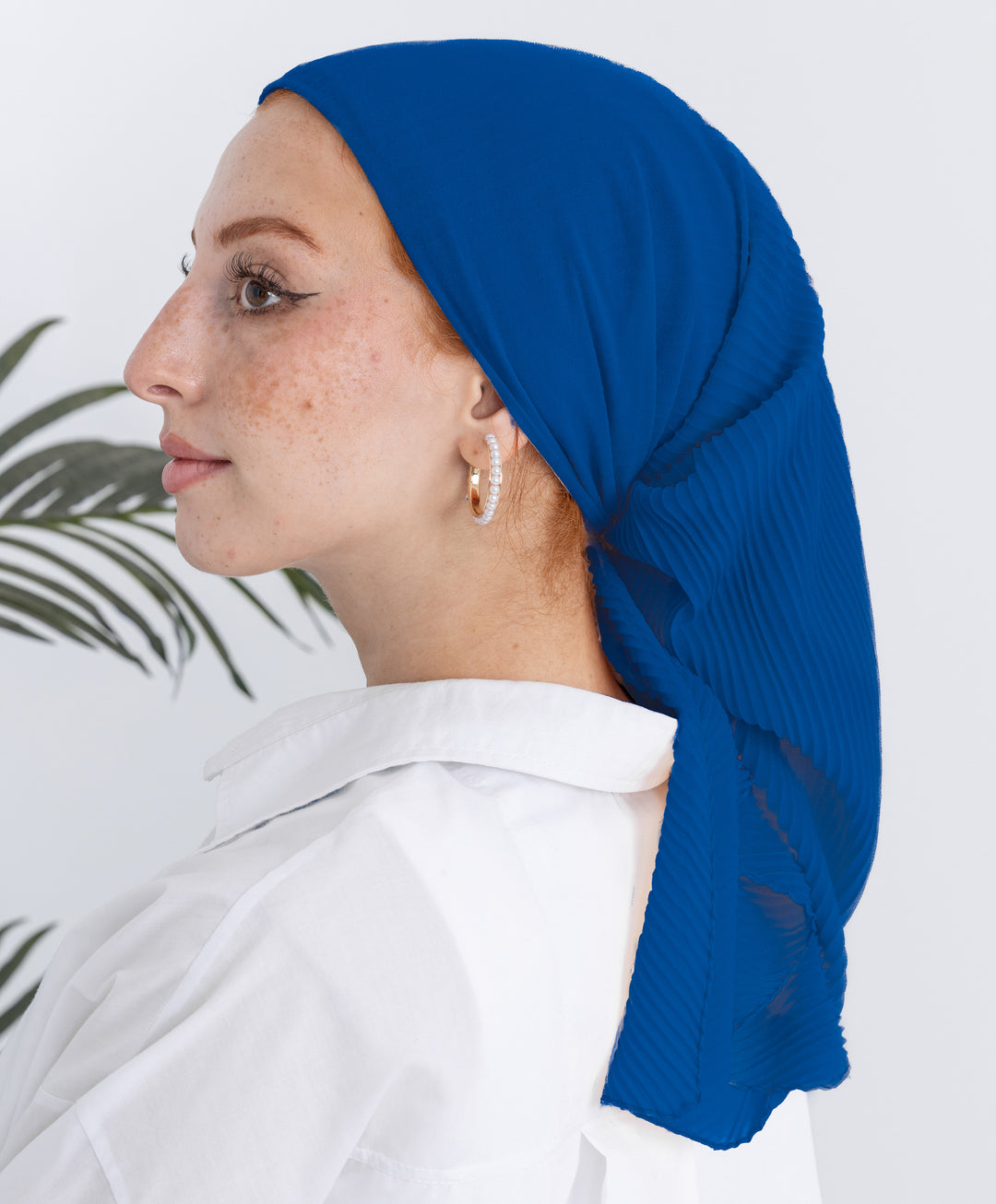 Pleated Plain Square Scarf