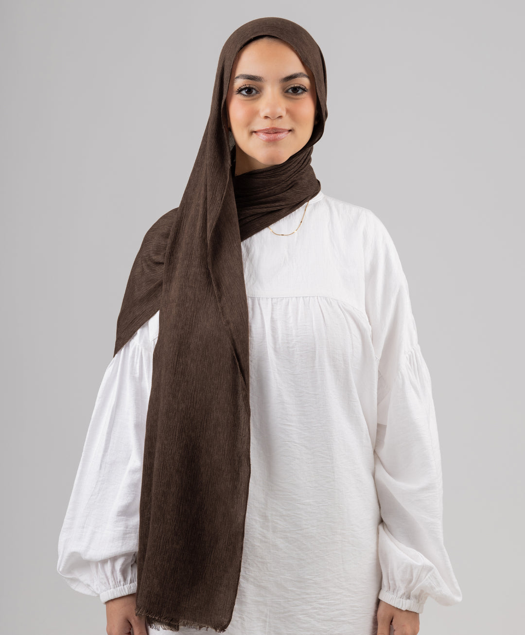 Foggy Marble Tassels Cotton Scarf