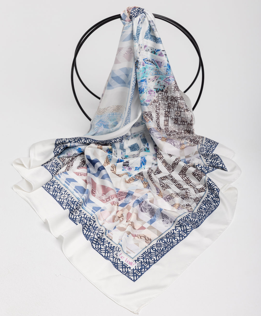 Printed Thick Satin Sq. Scarf