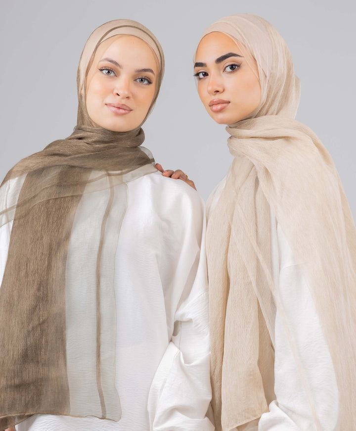 Silk Linen Zigzag Scarf