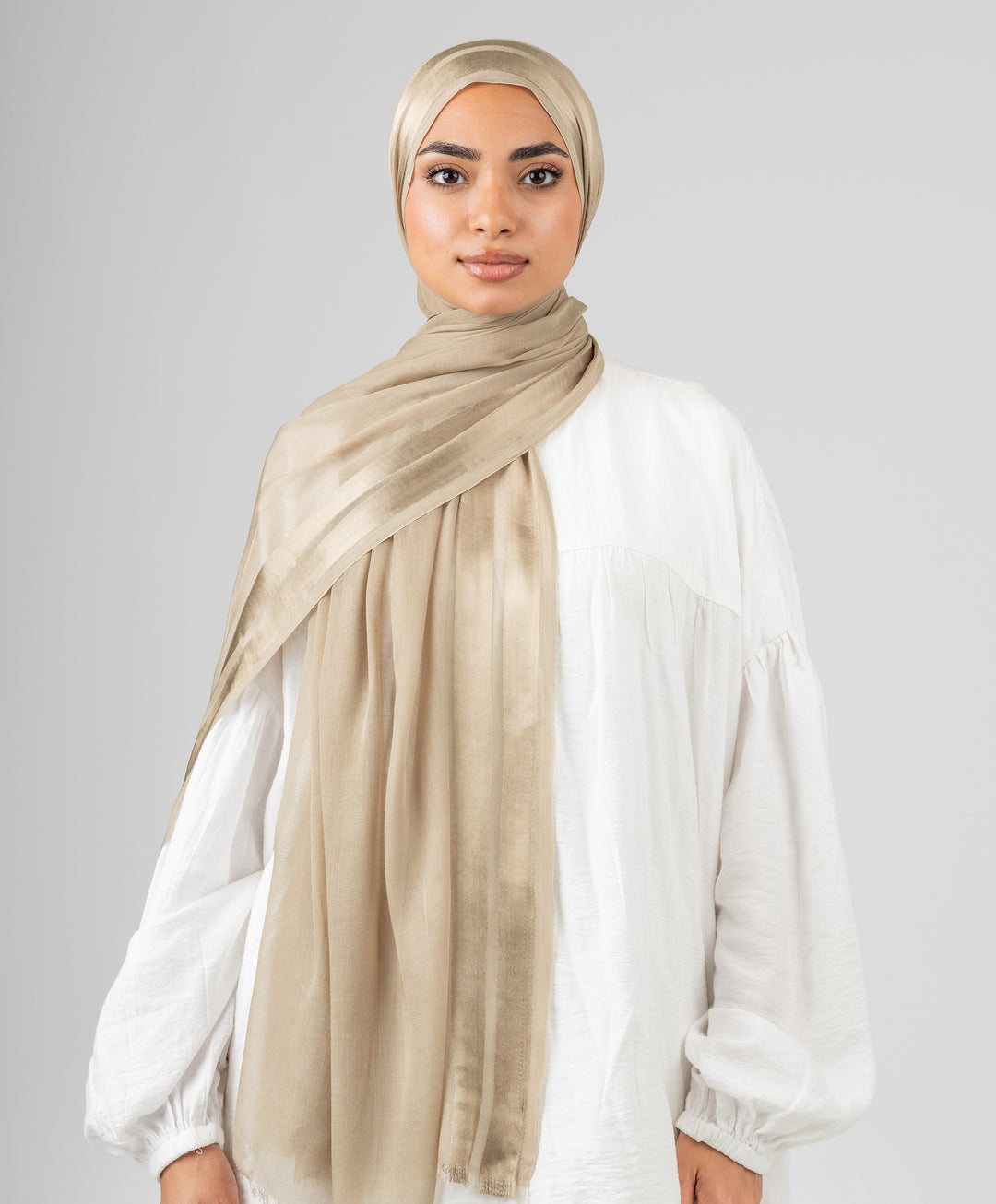 Glowy Satin Linen Scarf
