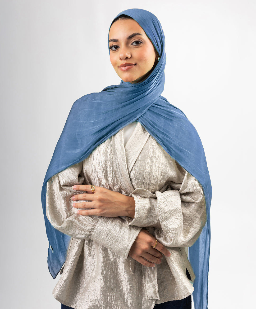 Organza Crinkle Satin Scarf