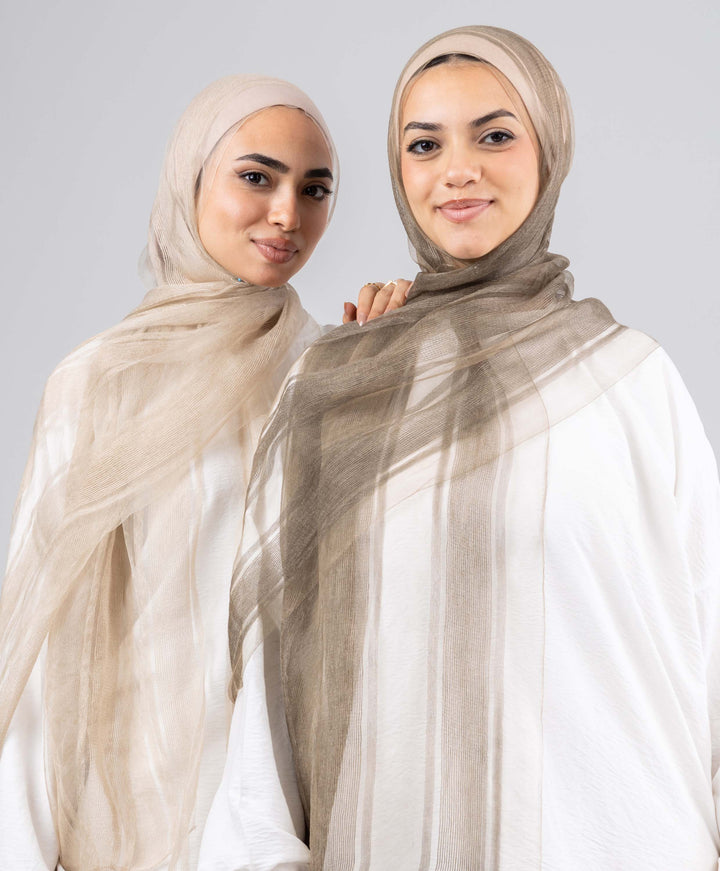 Silk Linen Stripes Scarf