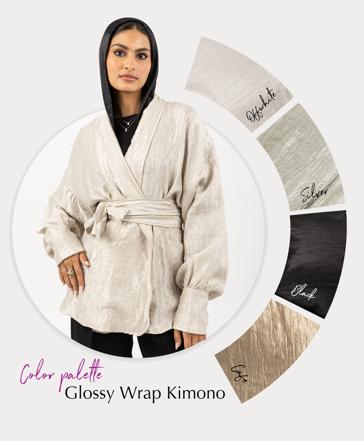 Glossy Wrap Kimono
