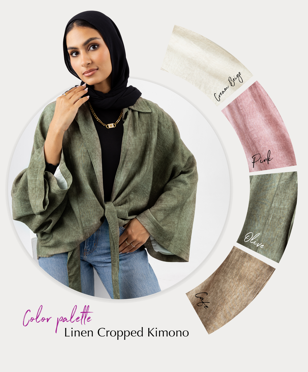 Linen Cropped Kimono