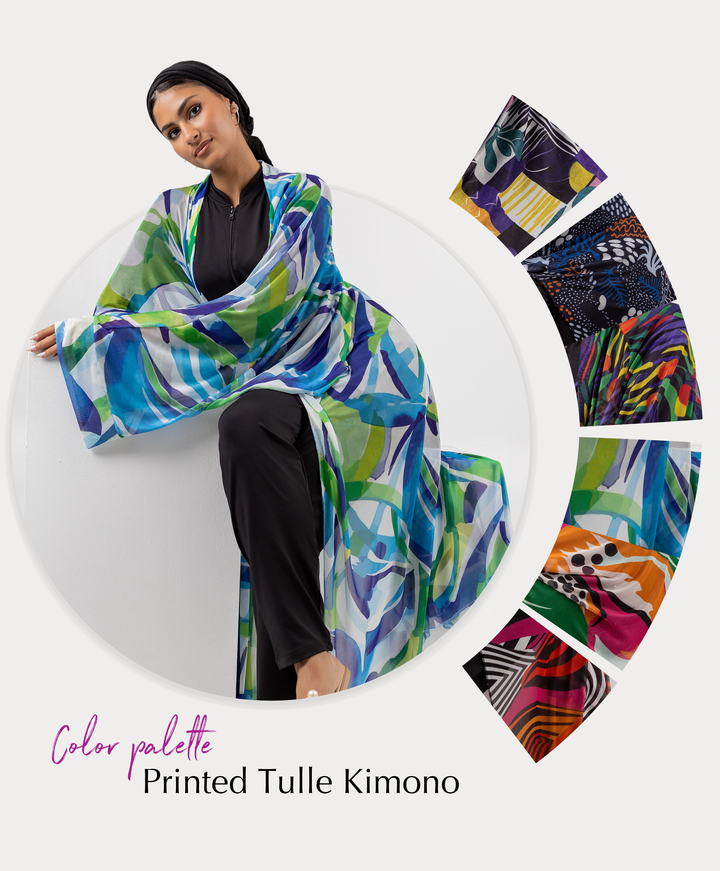 Printed Tulle Kimono