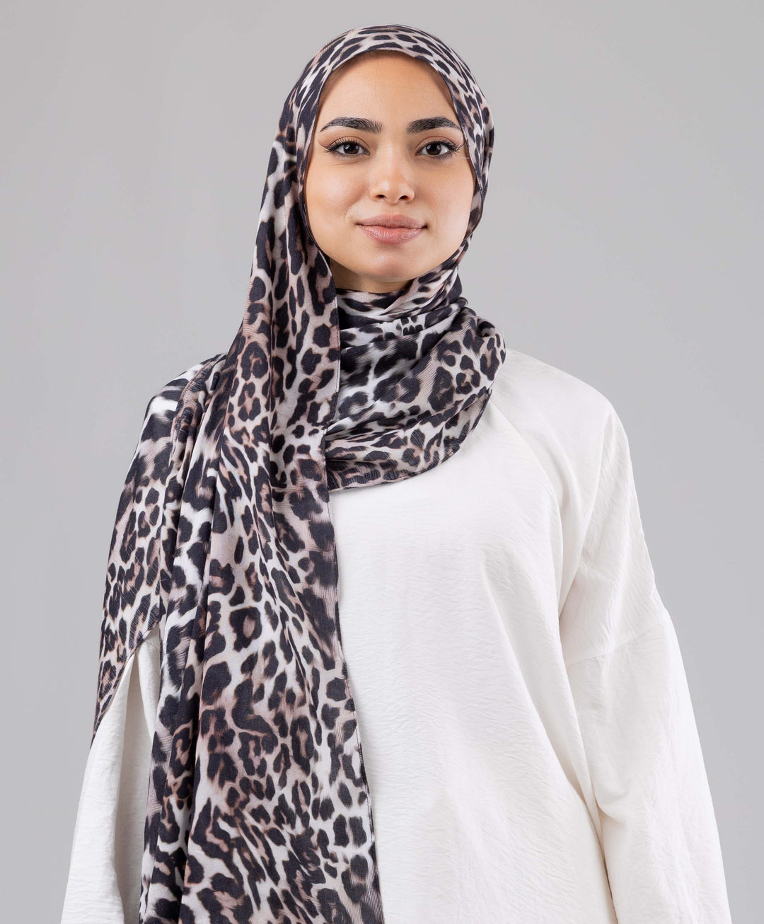 Ash Leopard Modal Scarf