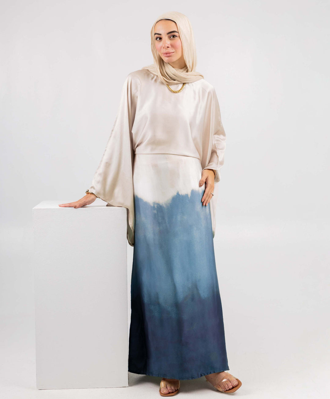 Gradient Satin Dress