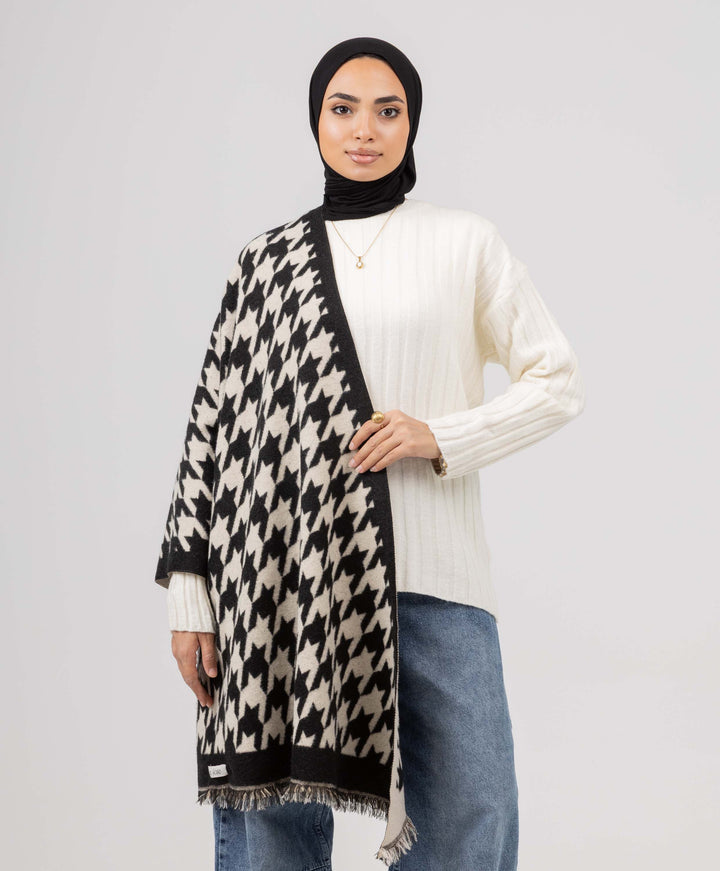 Houndstooth Winter Shawl