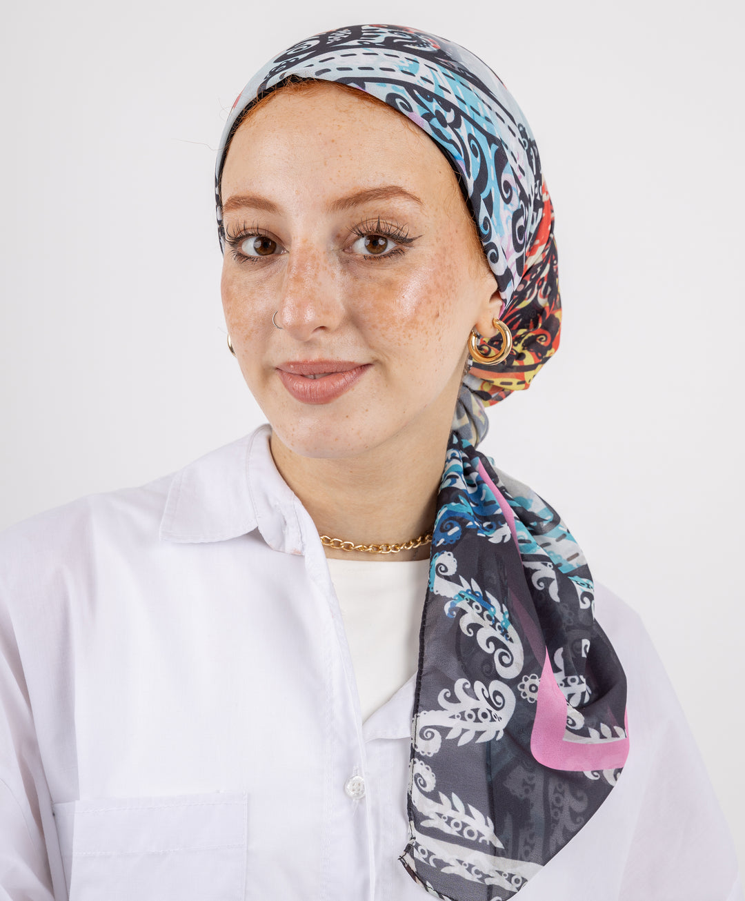 Printed Square Chiffon Scarf