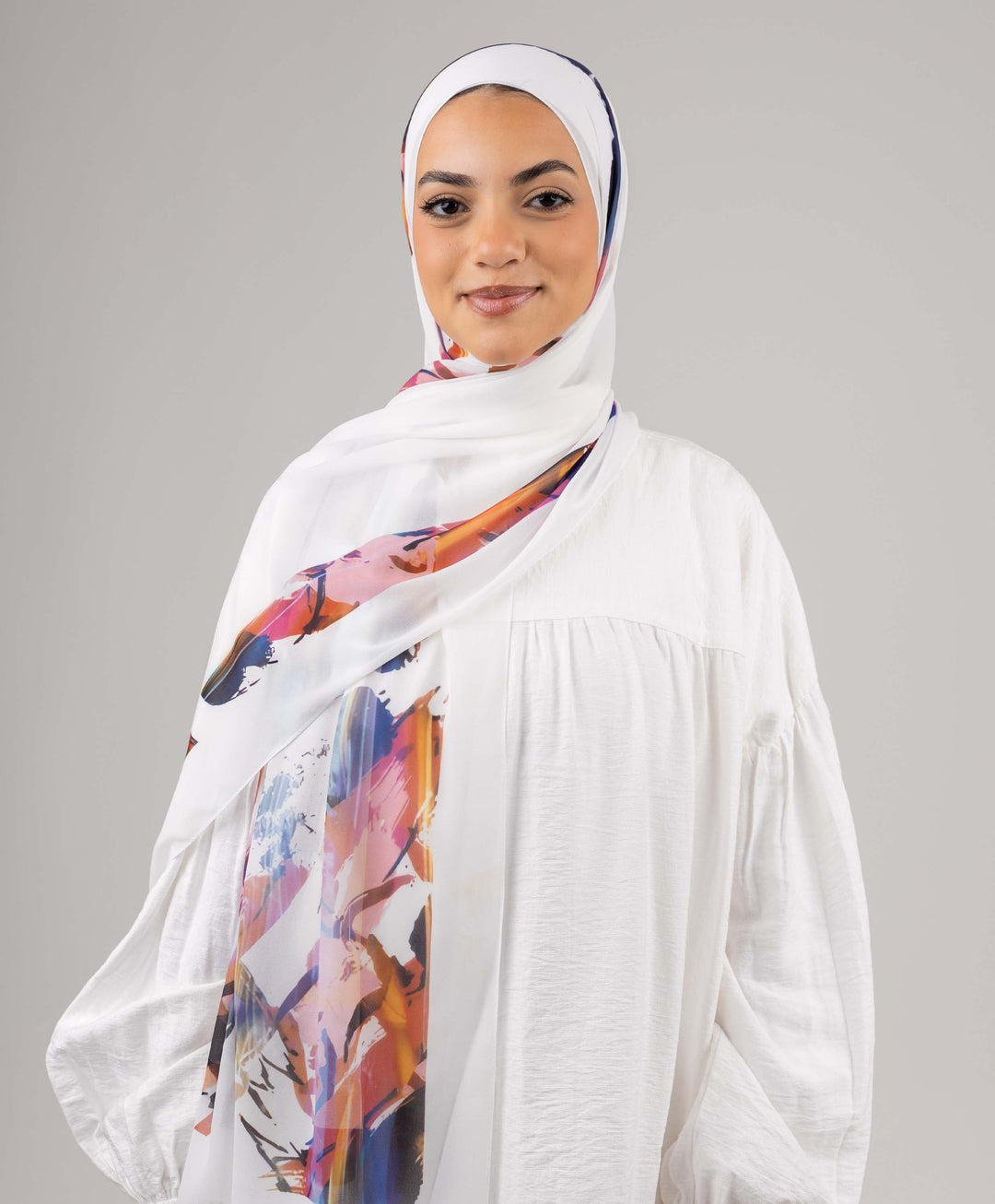 Painted Chiffon Scarf