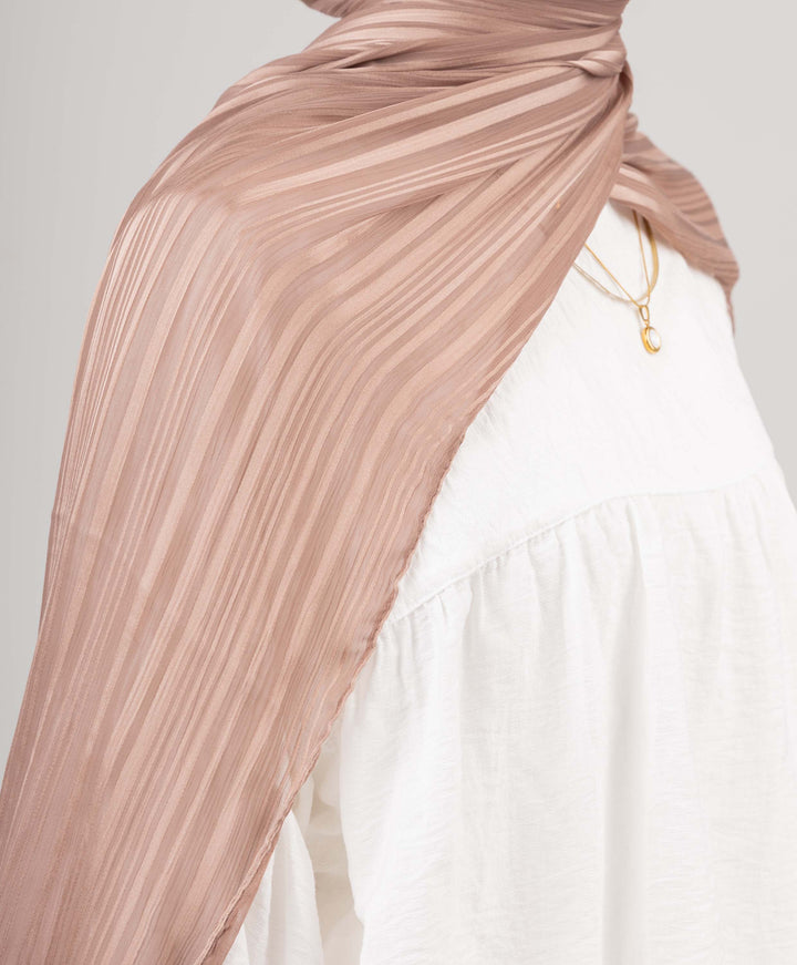 Striped Satin Chiffon Scarf