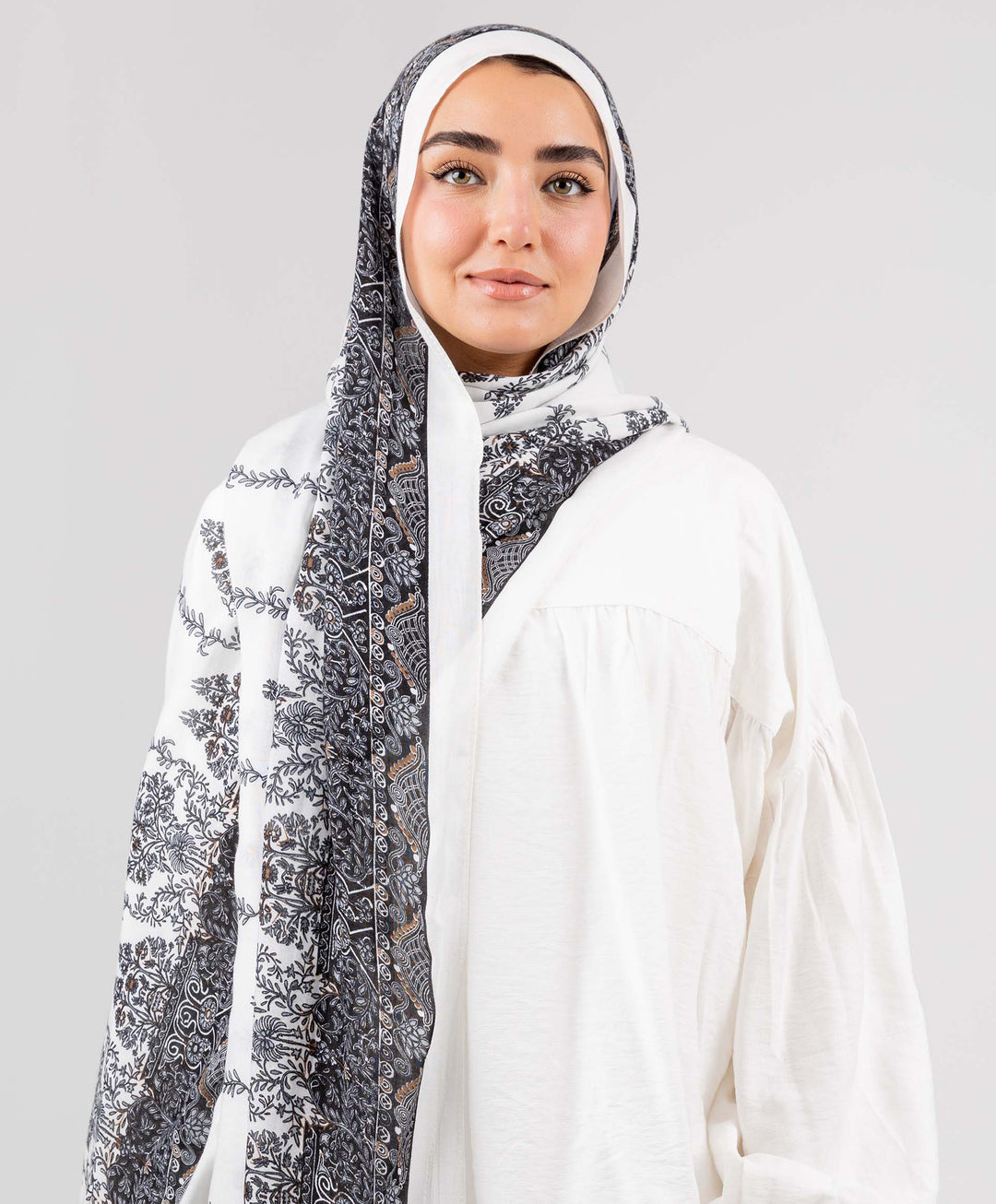 Dark Floral Modal Scarf