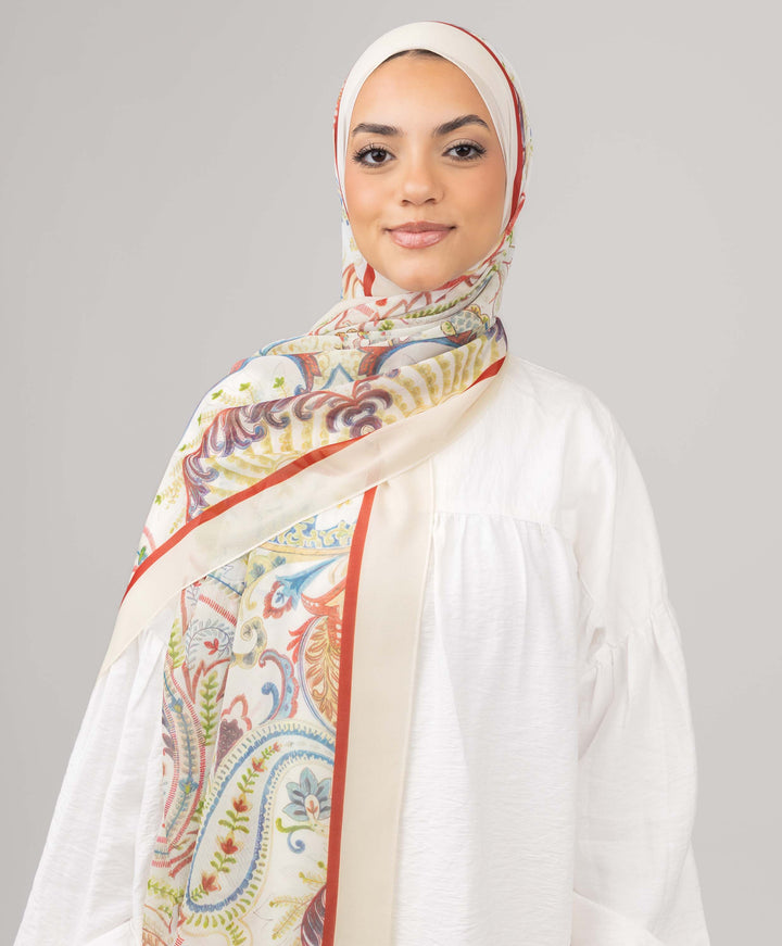 Floral Paisley Chiffon Scarf